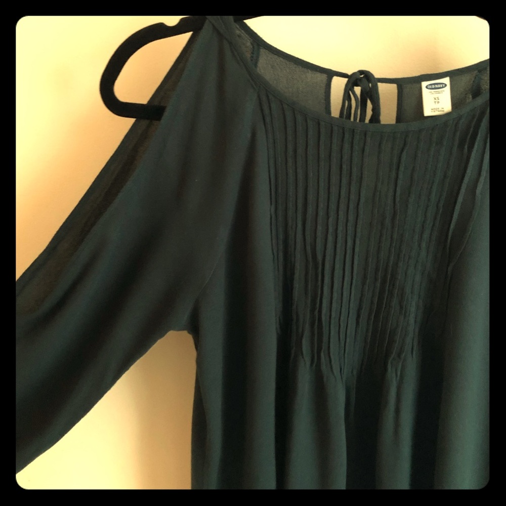 Teal cold shoulder blouse Old navy.